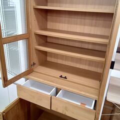 ★リユースのサカイ水戸店★  食器棚 木目調 H182.5×D46.5×W80 クリーニング済み MT5263の画像