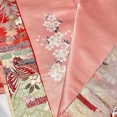 お着物、秋冬服、蝶々桜シルバーラメの画像