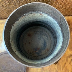 配送可能【茶道具】南部鉄器 宝鉄堂造 雲龍釜 筒釜 木箱付 鉄釜 茶釜 古鉄 時代物 骨董 良品の画像