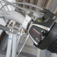 自転車 asahi アサヒ AFFICHE アフィッシュ シルバー 27インチ shimano 6段変速 カゴ付 自転車 ママチャリ シティサイクルの画像