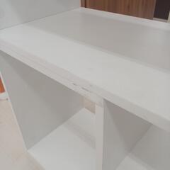 【ドリーム尾浜店】2段デザインラック　WH　※キズ　汚れ　スレ　シミあり　高さ(H)65cm× 幅(W)105cm× 奥行(D)29.5cmの画像
