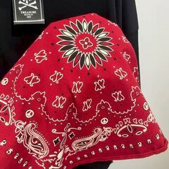 マスターマインド ワールド 20AW カシューフラワー レッド スクエア ハンカチ ショートスリーブ Tシャツの画像