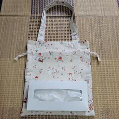 ハンドメイド　巾着トートバックの画像
