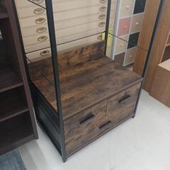 【ドリーム尾浜店】ハンガーラック　BK/BR　※キズ　ハガレあり　高さ(H)180cm× 幅(W)79cm× 奥行(D)50cmの画像