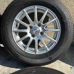 【社外品14インチアルミホイール美品 ＋ 185/70R14 バリ山タイヤ付き4本セット】weds JOKER 4穴X100 14X5 1/2J ET50 + BRIDGESTONE SEIBERLING SL101 コンパクトカーやコンパクトワゴン車などにの画像