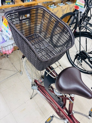 ★982　シティサイクル（26インチ・赤茶系）　カゴ付き　リサイクルマート鹿児島宇宿店