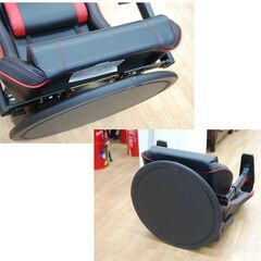 ニトリ ゲーミングチェア GM703 ロータイプ 360度回転 肘かけ付き リクライニング 座椅子タイプ 合皮 ブラック×レッド 札幌市 清田区 平岡の画像