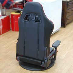 ニトリ ゲーミングチェア GM703 ロータイプ 360度回転 肘かけ付き リクライニング 座椅子タイプ 合皮 ブラック×レッド 札幌市 清田区 平岡の画像
