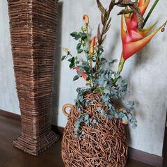 アジアン　造花　花瓶　の画像