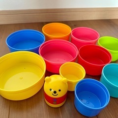 Combi コンビ　コップがさね・カサカサおもちゃ、primaryプライマリー　おきあがりこぼしの画像