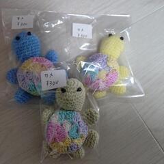 ハンドメイド　カメ　ストラップ　置物の画像