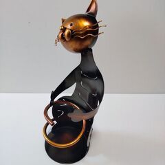 猫のワイン卓上ホルダー 猫インテリアの画像