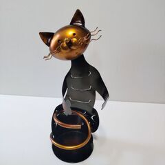 猫のワイン卓上ホルダー 猫インテリアの画像