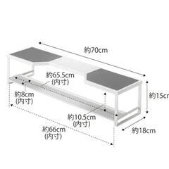 657fk 【未使用品・開封品】山崎実業(Yamazaki) コンロ奥ラック 排気口カバー付き 60ｃｍ コンロ用 ホワイト 約W70XD18XH15cmの画像