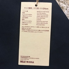 【新品】MUJI 無印良品 ポーチとして使える 撥水 サコッシュ ネイビーの画像