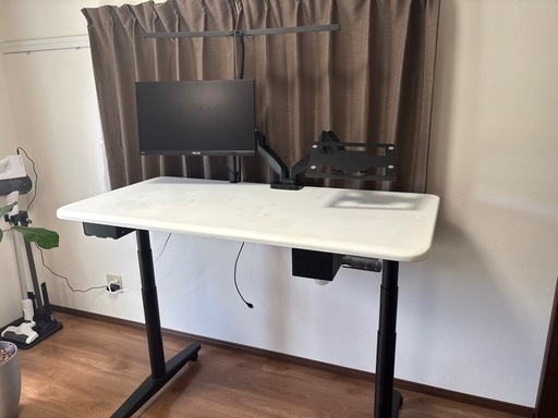 【値下げ可能/高機能昇降デスク/モニター及び付属品付き】COFO Desk Premium