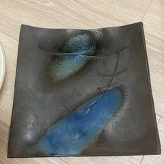 美濃焼 濃州 半右衛門窯 加藤半一郎 作 角皿 四方皿一枚、丸皿１枚の画像