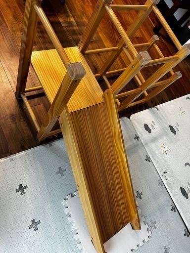 木製ジャングルジム　滑り台