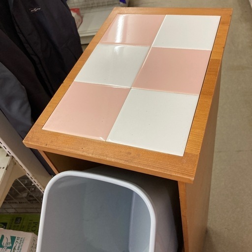 アンティーク北欧レトロ木製タイルダストボックスゴミ箱カントリー