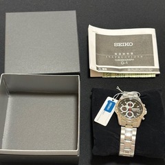 新品 SEIKO セイコー 10気圧防水 日本製クォーツ クロノグラフ G-1ラウンドフェイス メタルベルト腕時計 SNDシリーズの画像