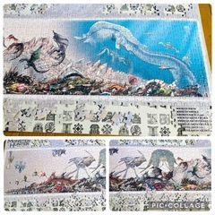 モンスターハンターライズ 百竜夜行絵巻」のジグソーパズルと専用フレームの画像
