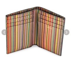 ポールスミスPAUL SMITH カードケース 名刺入れ 二つ折り マルチストライプ レザー 本革 M1A-4774-BMULTIの画像