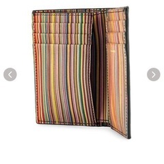 ポールスミスPAUL SMITH カードケース 名刺入れ 二つ折り マルチストライプ レザー 本革 M1A-4774-BMULTIの画像