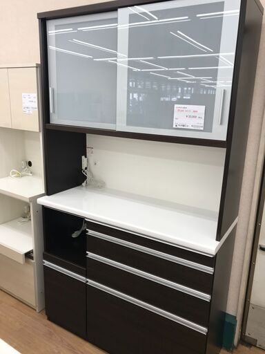 ☆リユースのサカイ春日部店☆KJ11358 松田家具 食器棚 ブラウン H208