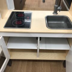 ★リユースのサカイ春日部店★KJ11361 イケア おままごとキッチン ブラウン H104×W72×D38 クリーニング済みの画像