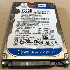 ■ノートPC用9.5mm厚 HDD 2.5インチSATA 250GBの画像
