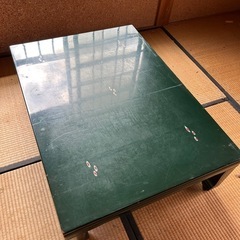 昭和初期　座卓　緑の漆仕上げ　レトロ愛らしい　軽い　
の画像