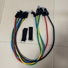 筋トレ　ベンチ　ダンベル　ゴムチューブ　セットの画像