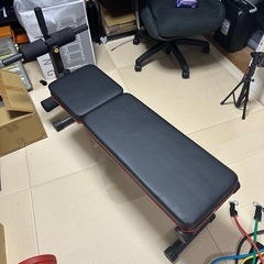 筋トレ　ベンチ　ダンベル　ゴムチューブ　セットの画像