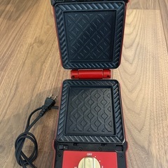 《ジャンク》ホットサンドメーカー　シングル　レッドの画像