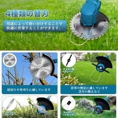 【受渡し予定者決まりました】草刈り機 充電式 コードレス 芝刈り機 4000mAh大容量バッテリー2個付属の画像