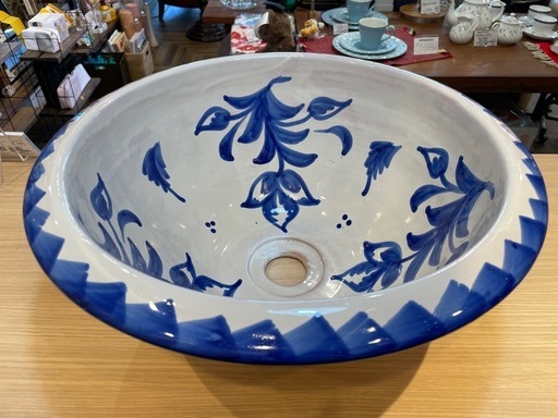 B7074【洗面ボウル】手洗い鉢 陶器