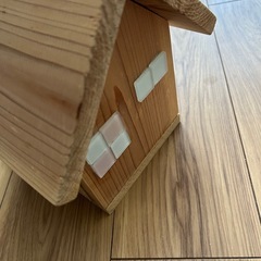 木のおうち①　収納　こどもハンドメイド　木のおもちゃ　工作の画像