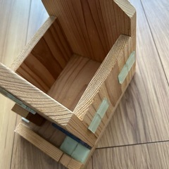 木のおうち①　収納　こどもハンドメイド　木のおもちゃ　工作の画像