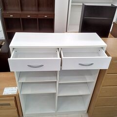 リユースのサカイ栃木店★ジモティ割あり★  整理ダンス ホワイト W89.5×D33×H122 クリーニング済み TC10309の画像