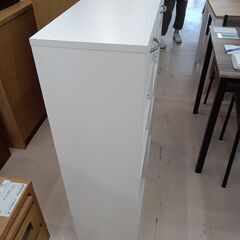 リユースのサカイ栃木店★ジモティ割あり★  整理ダンス ホワイト W89.5×D33×H122 クリーニング済み TC10309の画像