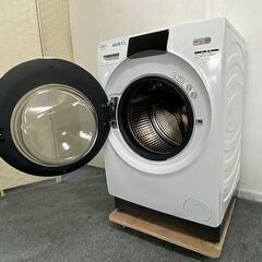 2022年製 アクア コンパクトドラム式洗濯乾燥機 12/6kg 自動投入 UVエアウォッシュ ヒートポンプ AQW-DX12M 中古家電 店頭引取歓迎 R9912の画像