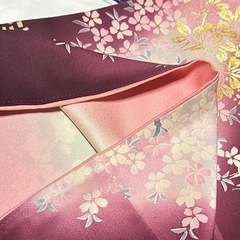 【決まりました！】お着物、長振り袖、ロゼ系、桜や紅葉柄の画像