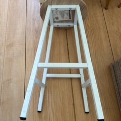 【ホワイト1脚】カウンターチェア ハイスツール 低め ヴィンテージ風 バーチェア ダイニングチェア 丸椅子の画像