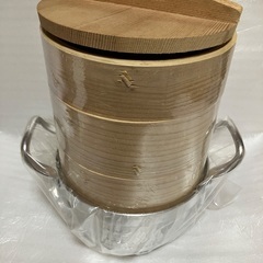 【未使用　箱あり】アルミ鍋せいろセット（木蓋付）14cm WH-1405の画像
