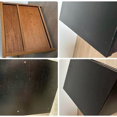 新生活　黒　キャビネット＆折りたたみチェア＆ダストBOXの画像