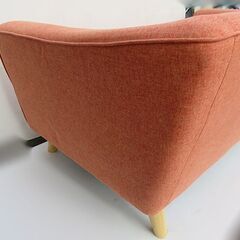 【自社配送は札幌市内限定】2Pファブリックソファ オレンジ系◆幅1500mm×奥行750mm×高さ680mmの画像