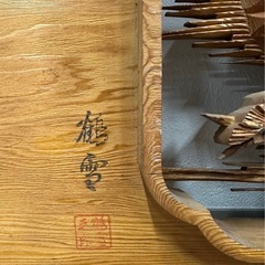 SNT793 欄間 鶴雪 彫刻欄間 庭園 対 建具 古民家 木彫 木製 幅172㎝ 奥37.5㎝ 厚み6㎝ 昭和レトロ アンティークの画像
