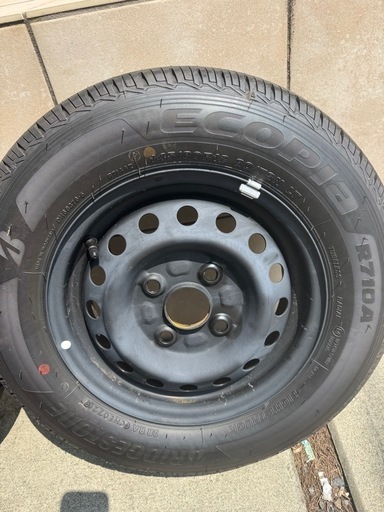 新車外し '25年製 アトレー ハイゼットカーゴ 純正 12インチ BS ECOPIA R710A 145/80R12 80/78N LT 4本 純正ホイールキャップ付