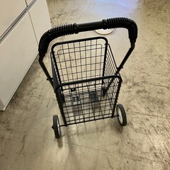I2508-627 4輪式ワイヤーショッピングカート ブラック 中古の画像