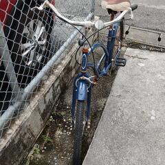 ビーチクルーザー風　自転車　青　24インチ　シングルギアの画像